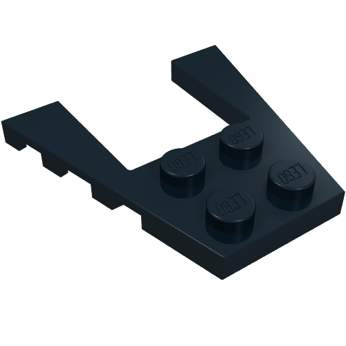 Coin plaque 4 x 4 avec 2 x 2 découpe (Wedge Plate 4 x 4 with 2 x 2 Cutout)