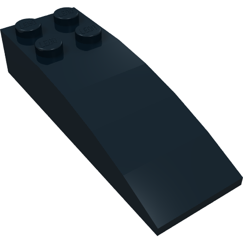 Rendu LDraw de Brique courbée 6 x 2 (Brick Curved 6 x 2), couleur indicative