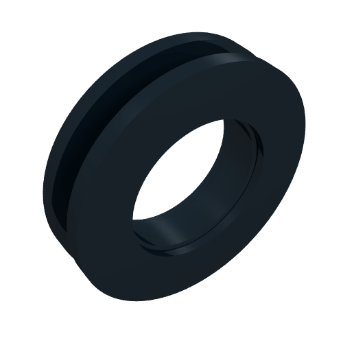 Rendu LDraw de Pneu avec rainure centrale [roue de guidage de la corde raide] (Tyre with Centre Groove [Tightrope Guide Wheel]), couleur indicative