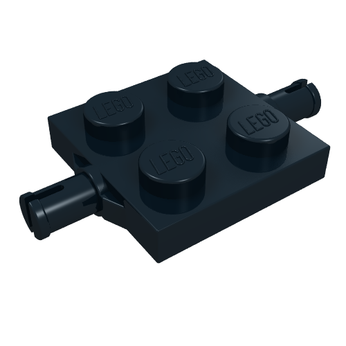 Plaque spéciale 2 x 2 avec support de roue (Plate Special 2 x 2 with Wheel Holders)