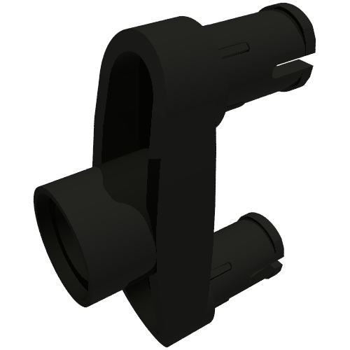 Rendu LDraw de Connecteur Technic Connecteur 3L avec 2 connecteurs et trou central [connecteur Ridges Across Part] (Technic Pin Connector 3L with 2 Pins and Center Hole [Pin Ridges Across Part]), couleur indicative