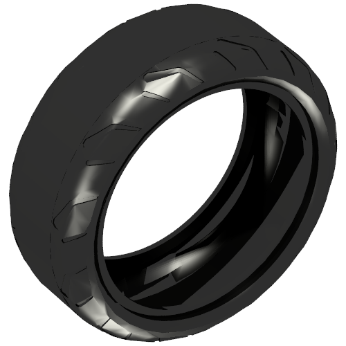 Rendu LDraw de Pneu 94,3 x 38 Bande de roulement de moto de course (Tyre 94.3 x 38 Motorcycle Racing Tread), couleur indicative