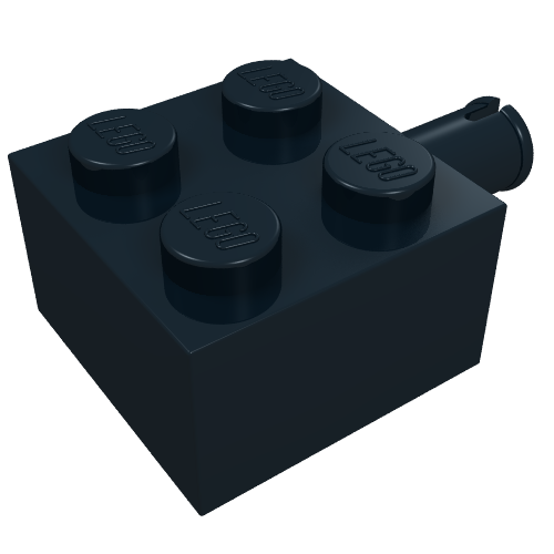 Rendu LDraw de Brique Spécial 2 x 2 avec connecteur et sans trou pour axe (Brick Special 2 x 2 with Pin and No Axle Hole), couleur indicative