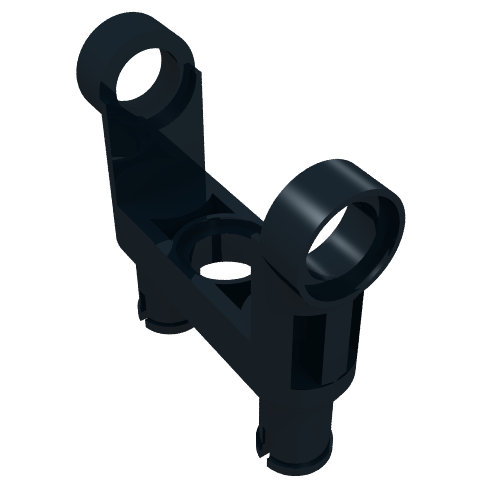 Rendu LDraw de Connecteur à connecteurs Technic à bascule double lisse avec 2 connecteurs (Technic Pin Connector Toggle Joint Smooth Double with 2 Pins), couleur indicative