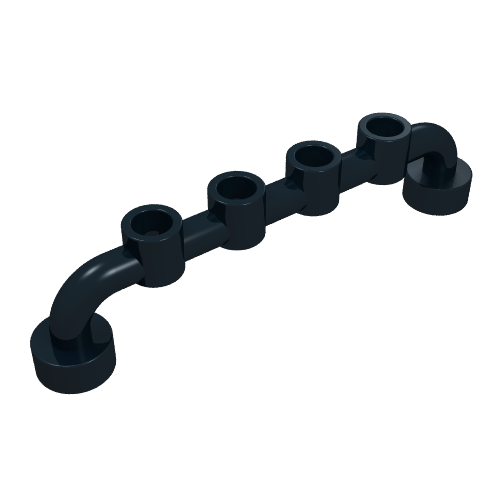 Rendu LDraw de Barre 1 x 6 [ouvrir tenons] (Bar 1 x 6 [Open Studs]), couleur indicative