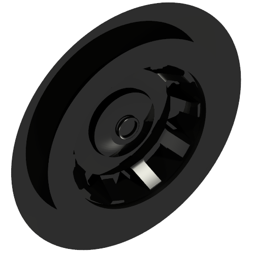 Rendu LDraw de Bouchon de moyeu 24mm sans tube (Hub Cap 24mm without Tube), couleur indicative