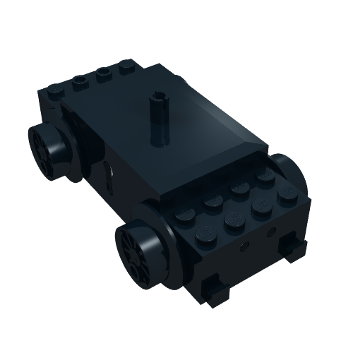 Rendu LDraw de Moteur, base de train, 12v type moderne i avec 2 trous de contact ronds (Motor, Train Base, 12V Modern Type I with 2 round contact holes), couleur indicative