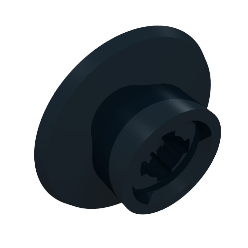 Rendu LDraw de Train Roue Petite, trou cranté pour goupille porte-roues (Train Wheel Small, hole notched for wheels holder pin), couleur indicative