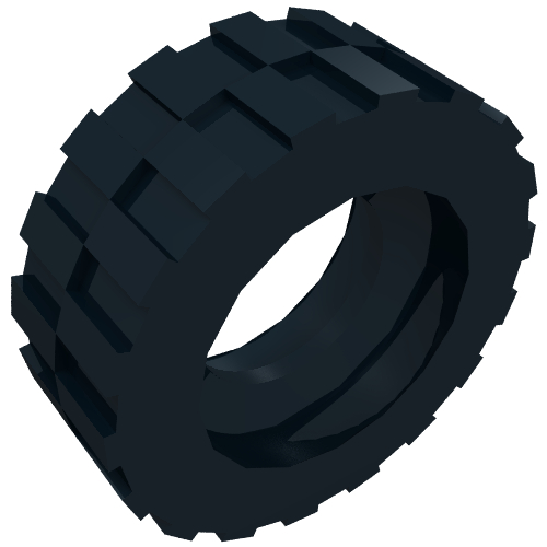 Rendu LDraw de Pneu 17,5 x 6 avec bandes de roulement décalées peu profondes (Tyre 17.5 x 6 with Shallow Staggered Treads), couleur indicative