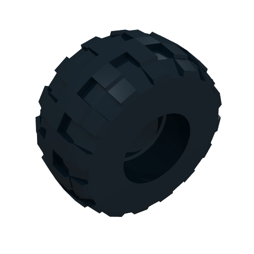 Rendu LDraw de Pneu 24 x 12 R Ballon (Tyre 24 x 12 R Balloon), couleur indicative