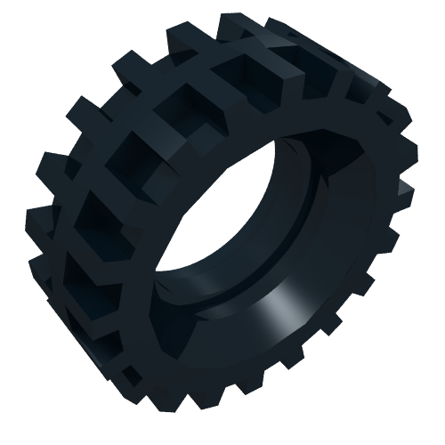 Rendu LDraw de Pneus 30 x 10.5 Décalés [Bande centrale] (Tyre 30 x 10.5 Offset Tread [Centre Band]), couleur indicative