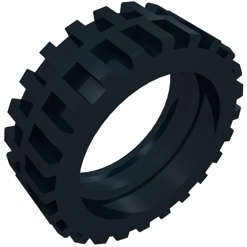 Rendu LDraw de Pneus 43.2 x 14 Décalés (Tyre 43.2 x 14 Offset Tread), couleur indicative