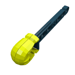 Rendu LDraw de Projectile, Technic Competition Arrow, Liftarm Shaft avec Hollow Light Bluish Gray Rubber End, couleur indicative