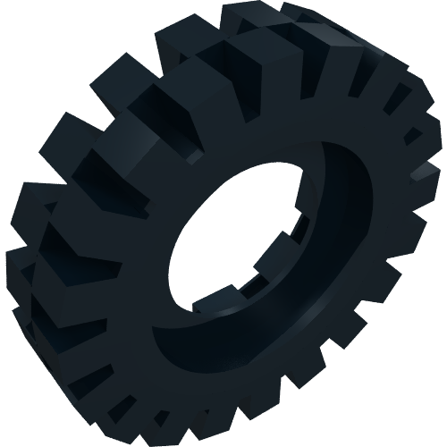 Rendu LDraw de Pneu 43 x 17 ans (Tyre 43 x 17 Old), couleur indicative