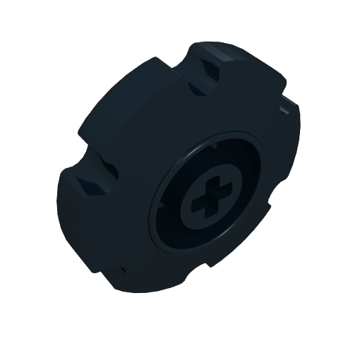 Rendu LDraw de Pignon de bande de roulement Technic petit 6 dents (Technic Tread Sprocket Wheel Small 6 Tooth), couleur indicative