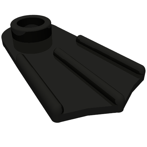 Rendu LDraw de Flipper chaussures minifigurine [mince] (Minifig Footwear Flipper [Thin]), couleur indicative