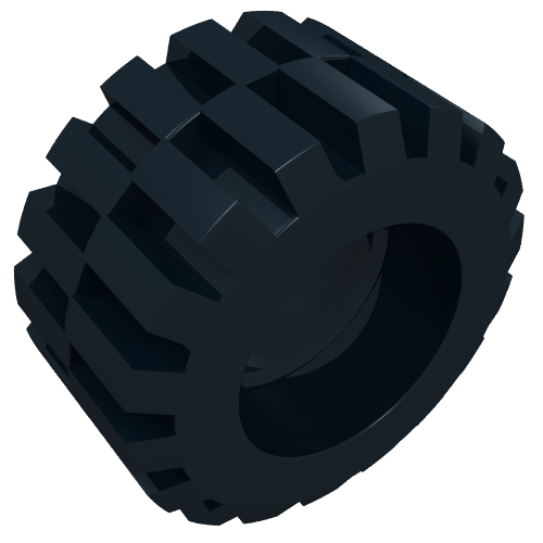 Rendu LDraw de Pneu 21 x 12 avec bande de roulement offset petit grand (Tyre 21 x 12 with Offset Tread Small Wide), couleur indicative