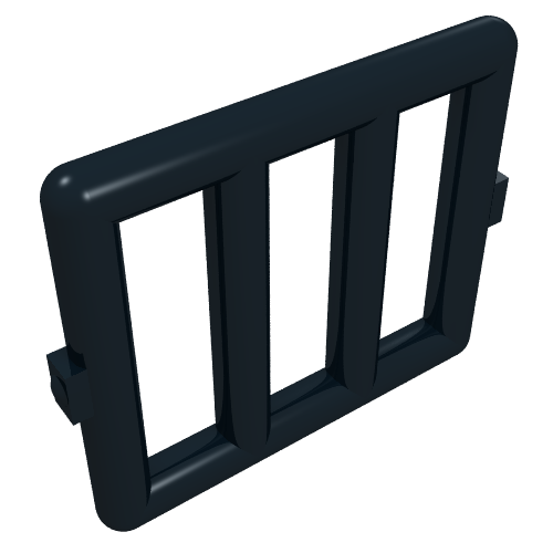 Rendu LDraw de Barre 1 x 4 x 3 Fenêtre [onglets latéraux] (Bar 1 x 4 x 3 Window [Side Tabs]), couleur indicative