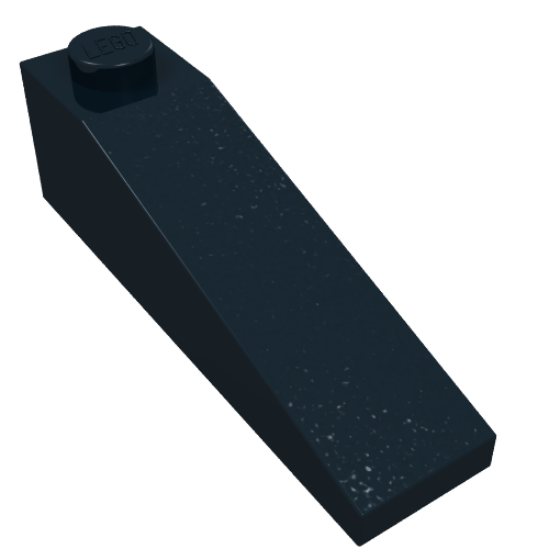 Rendu LDraw de Brique inclinée 18° 4 x 1 (Brick Sloped 18° 4 x 1), couleur indicative