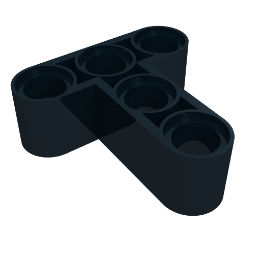 Rendu LDraw de Poutre Technic 3 x 3 en T épaisse (Technic Beam 3 x 3 T-Shape Thick), couleur indicative