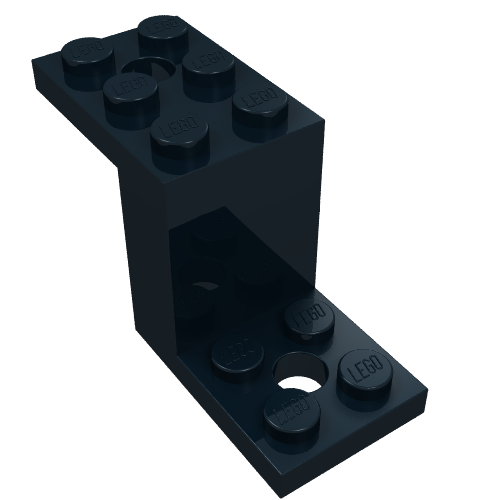 Rendu LDraw de Support 5 x 2 x 2 1/3 avec trous, fond lisse (Bracket 5 x 2 x 2 1/3 with Holes, Smooth Bottom), couleur indicative