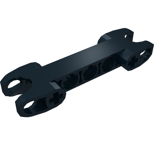 Rendu LDraw de Connecteur axe et connecteur Technic 2 x 7 avec deux douilles à rotule [extrémités carrées] (Technic Axle and Pin Connector 2 x 7 with Two Ball Joint Sockets [Squared Ends]), couleur indicative