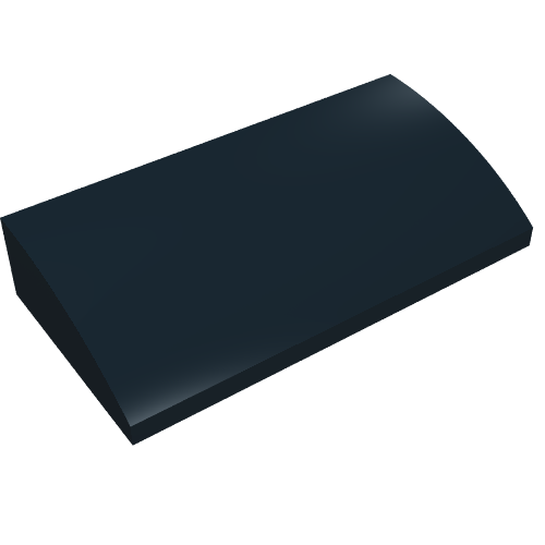 Rendu LDraw de Brique courbe 2 x 4 x 2/3 Non tenons [Pas de tubes de fond] (Brick Curved 2 x 4 x 2/3 No Studs [No Bottom Tubes]), couleur indicative