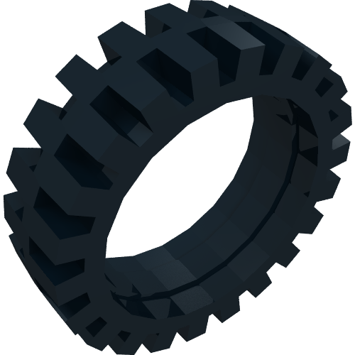Rendu LDraw de Bande de roulement décalée avec bande centrale 23 x 7 (Tyre Offset Tread with Center Band 23 x 7), couleur indicative