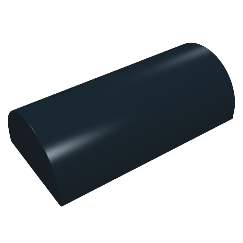 Rendu LDraw de Brique courbe 2 x 4 double, sans tenons, sans rainure (Brick Curved 2 x 4 Double, No Studs, without Groove), couleur indicative