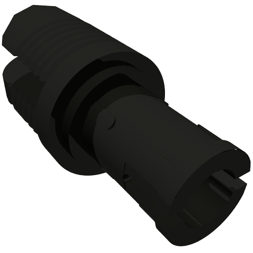 Rendu LDraw de Arm Piece avec connecteur, 3 Fingers and Outside Thread Grooves, couleur indicative