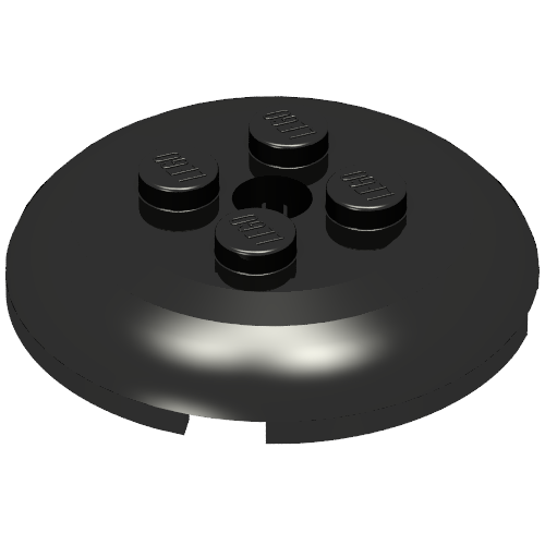 Rendu LDraw de Plat 4 x 4 avec 4 tenons (Dish 4 x 4 with 4 Studs), couleur indicative