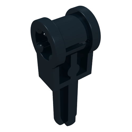 Rendu LDraw de Axe Technic 1.5 avec connecteur d'axe perpendiculaire (poignée d'inverseur de poteau Technic) (Technic Axle 1.5 with Perpendicular Axle Connector (Technic Pole Reverser Handle)), couleur indicative
