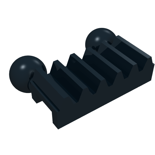 Rendu LDraw de Porte-engrenages Technic 1 x 2 avec joints à rotule (Technic Gear Rack 1 x 2 with Ball Joints), couleur indicative