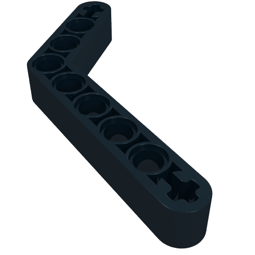 Rendu LDraw de Poutre Technic 1 x 9 coudée (6 - 4) épaisse (Technic Beam 1 x 9 Bent (6 - 4) Thick), couleur indicative