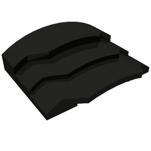 Rendu LDraw de Brique courbée 4 x 3 avec 3 couches, 1 x 3 découpe sur la face inférieure (Brick Curved 4 x 3 with 3 Layers, 1 x 3 Cutout on Underside), couleur indicative