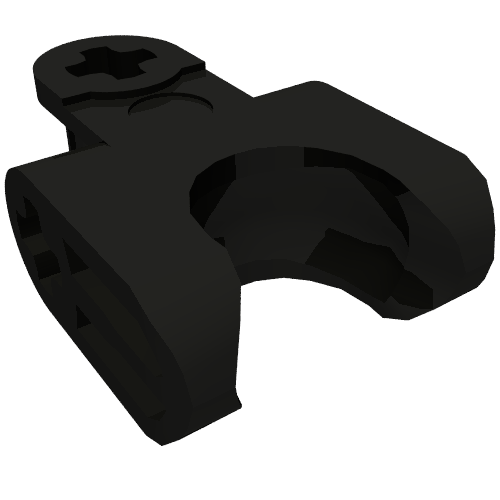 Rendu LDraw de Axe Technic Connecteur 2 x 3 avec prise à bille, côtés fermés (Technic Axle Connector 2 x 3 with Ball Socket, Closed Sides), couleur indicative
