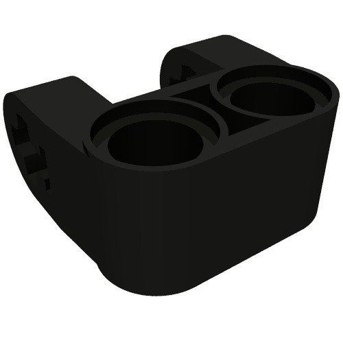 Rendu LDraw de Raccord Technic pour axe et connecteur perpendiculaire, double et fendu [renforcé] (Technic Axle and Pin Connector Perpendicular Double Split [Reinforced]), couleur indicative