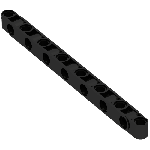 Rendu LDraw de Poutre Technic 1 x 15 épais avec des trous alternés (Technic Beam 1 x 15 Thick with Alternating Holes), couleur indicative