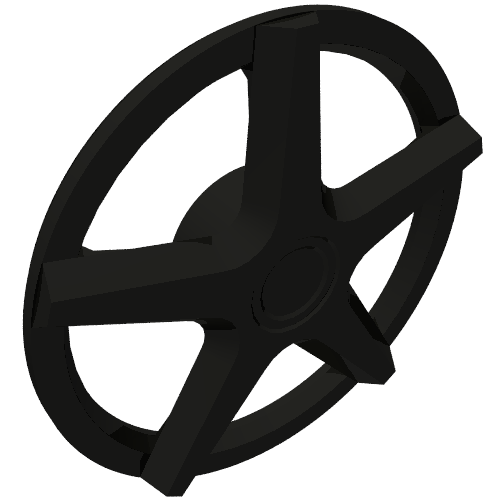 Rendu LDraw de Couvercle de roue 5 rayons (Wheel Cover 5 Spoke), couleur indicative