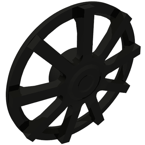 Rendu LDraw de Couvercle de roue à 9 rayons - pour roue 72206 (Wheel Cover 9 Spoke - for Wheel 72206), couleur indicative