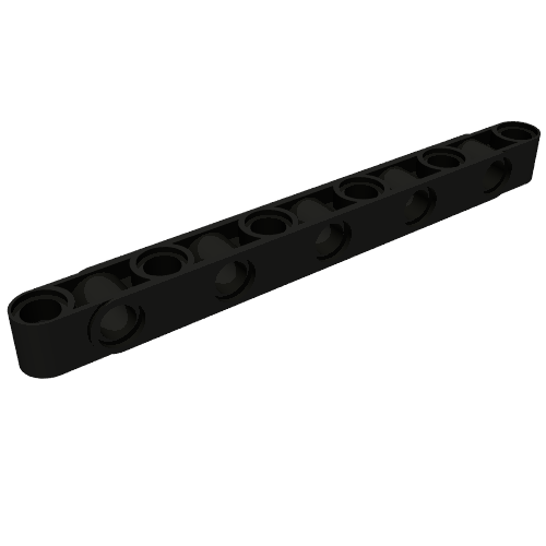 Rendu LDraw de Poutre Technic 1 x 11 épais avec des trous alternés (Technic Beam 1 x 11 Thick with Alternating Holes), couleur indicative