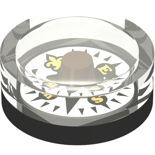 Rendu LDraw de Equipment Compass avec Fleur de Lis Print, couleur indicative
