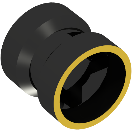 Rendu LDraw de Roue 8 x 9 avec bord de jante jaune imprimé (Wheel 8 x 9 with Yellow Rim Edge Print), couleur indicative