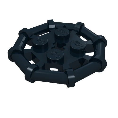 Plaque spéciale 2 x 2 avec barre Cadre octogonal, renforcé, complètement rond tenons (Plate Special 2 x 2 with Bar Frame Octagonal, Reinforced, Completely Round Studs)