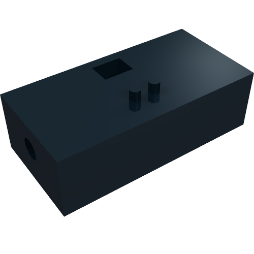 Rendu LDraw de Brique Support spécial 2 x 4 avec roues pour essieu de direction de voiture (Brick Special 2 x 4 with Wheels Holder for Car Steering Gear Axle), couleur indicative