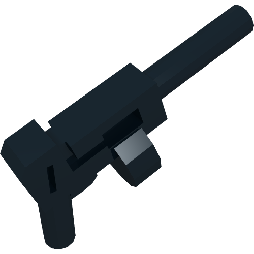 Rendu LDraw de Weapon Gun [Automatic Long Barrel and ronde Magazine], couleur indicative