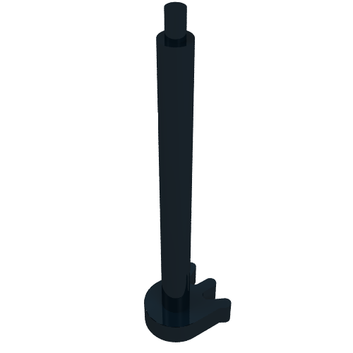 Rendu LDraw de Véhicule noir, bras de direction de châssis de tracteur (Black Vehicle, Tractor Chassis Steering Arm), couleur indicative