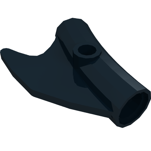 Rendu LDraw de Connecteur Technic Connecteur rond courbé avec aileron et trou (Technic Pin Connector Round Curved with Fin and Hole), couleur indicative