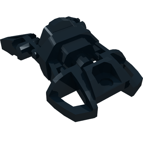 Rendu LDraw de Pied de grande taille, petit avec connecteur d'axe (Large Figure Foot, Small with Axle Connector), couleur indicative
