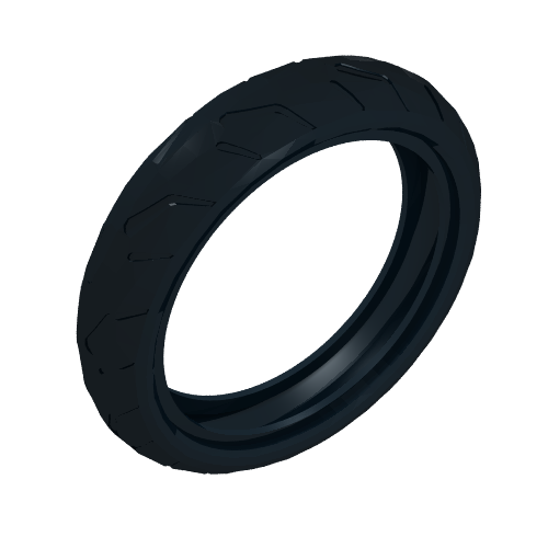 Rendu LDraw de Pneu 94.2 x 22 bande de roulement de course de moto, étroit (Tyre 94.2 x 22 Motorcycle Racing Tread, Narrow), couleur indicative